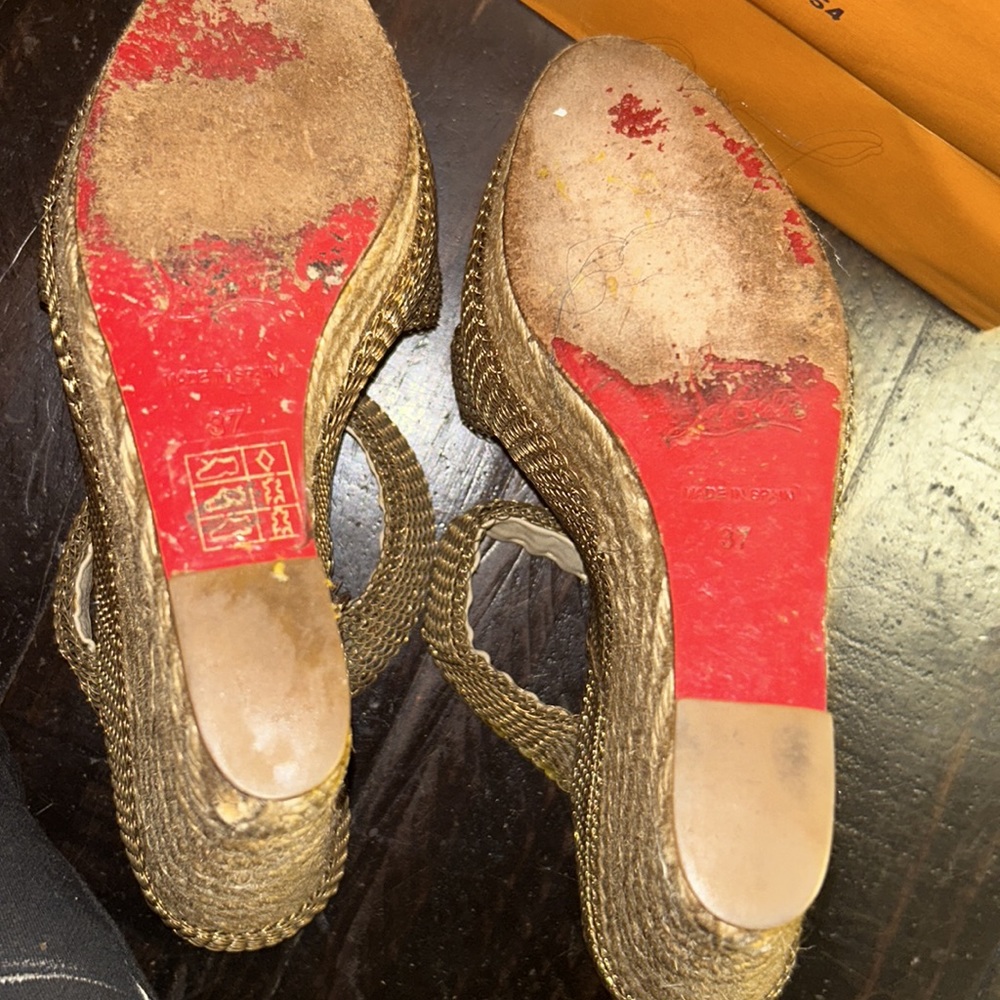 LOUIS VUITTON CADENA WEDGE ESPADRILLES SANDALS - Picture 13 of 15